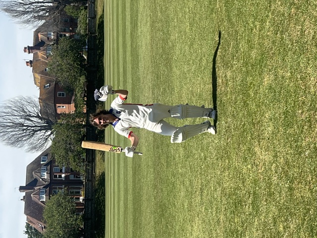 Peter Southey-Jensen celebrates his maiden ton