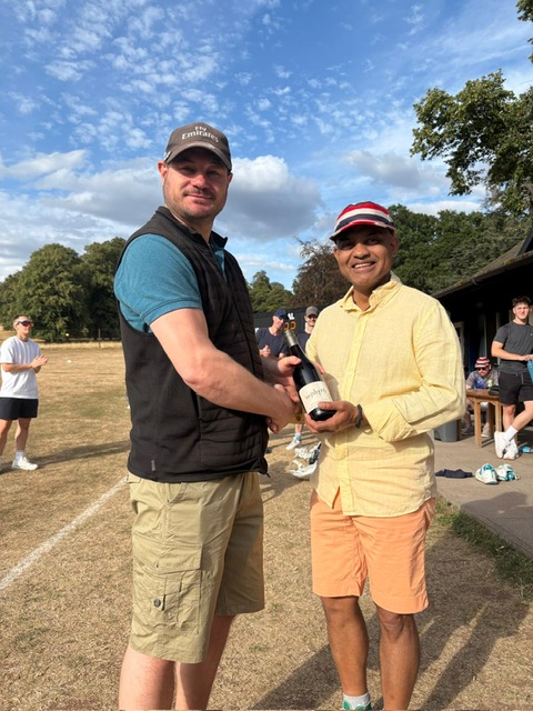 Shek getting his player of the match award